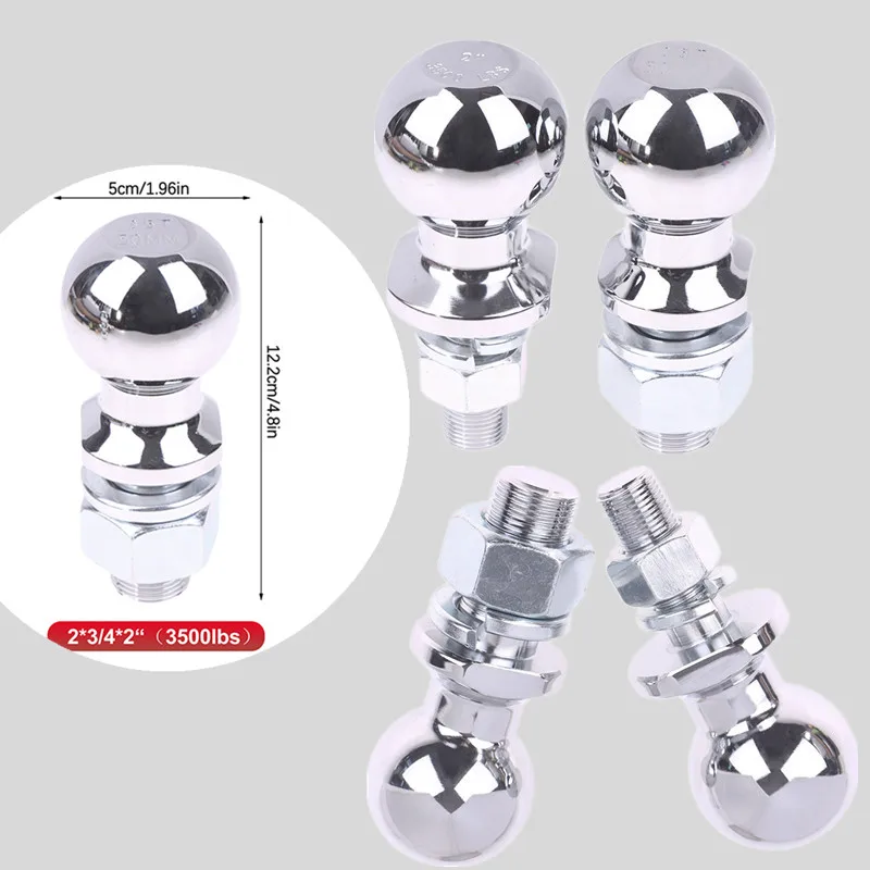 

Chrome Hitch Mount Tow Ball Shank Dia Capacity Coupling Trailer Parts RV 50mm Camper Caravan Parts Bola De Remolque Con Rosca