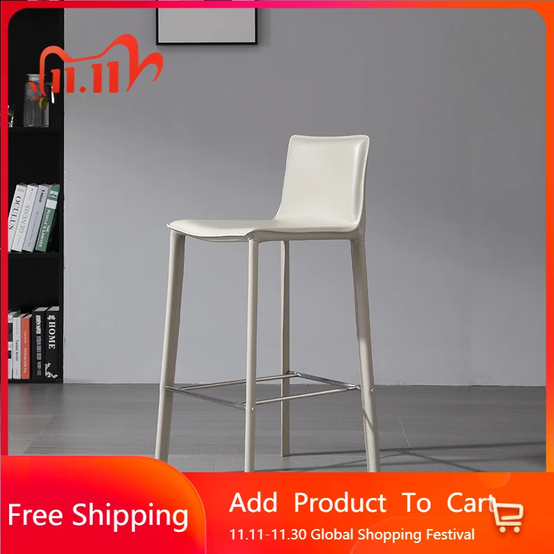 

High Modern Barstools Design Minimalist Restaurant Cream Barstools Reception Desks Aesthetic Sillas Para Comedor Salon Furniture