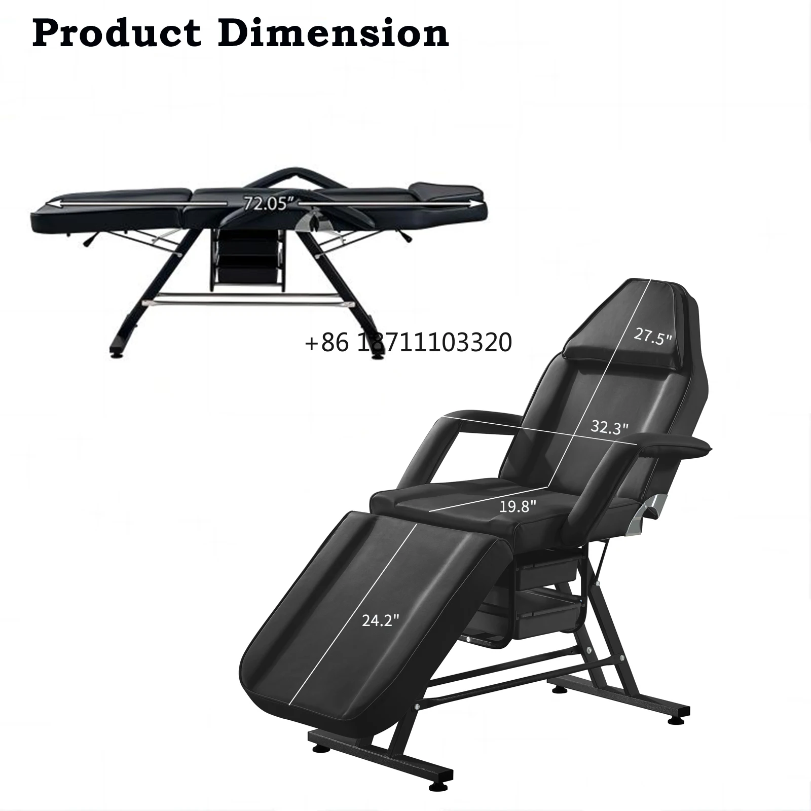 Treatment Bed Tattoo Massage Beauty Bed With Height And Backrest Adjustable Tattoo Folding Chair