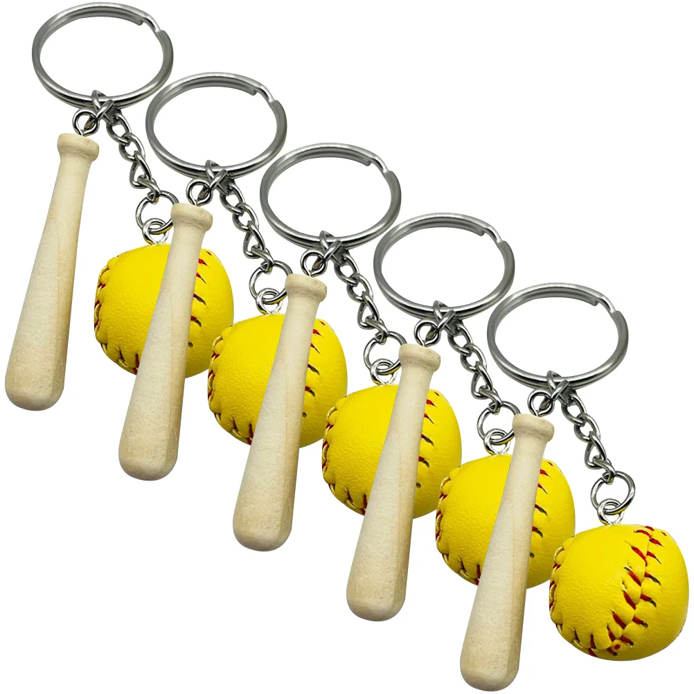 

5 Pcs Backpack Baseball Pendant Key Chain Keyring Chains Women Miss Accessories