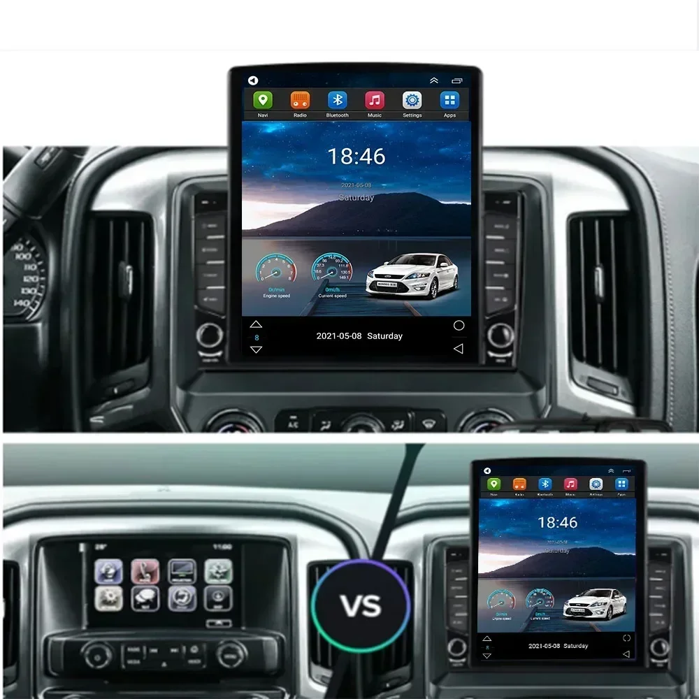 Autoradio Android 13, Navigation GPS, RDS, Lecteur Vidéo, Limitation, Sans DVD, pour Voiture Chevrolet Silverado 3 GMTK2 (2013-2035)