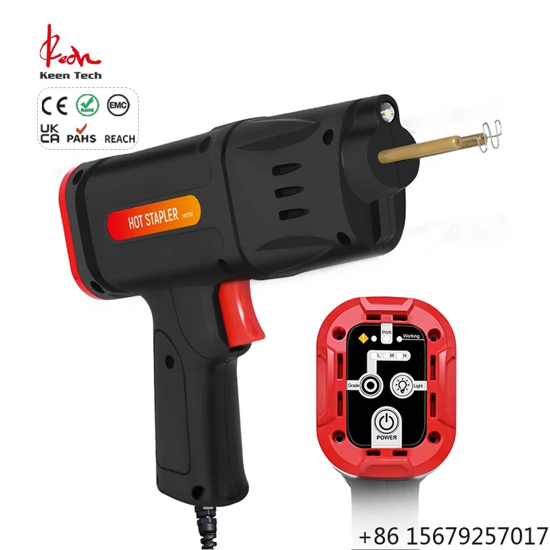 Plastic Welders Equipments Car Repair Tools Hot Stapler Gun PVC Bumper Garage Machine +600 SS Wires Pins Plastic Welding Torch
