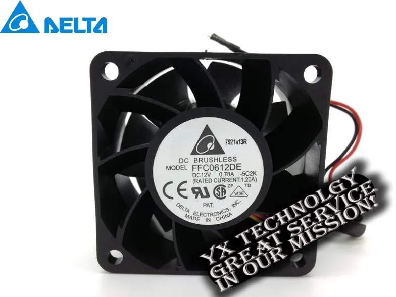 

New 6038 6CM 60mm server chassis cooling fan 12V 0.78A FFC0612DE PWM thermostat 60*60*38mm for delta