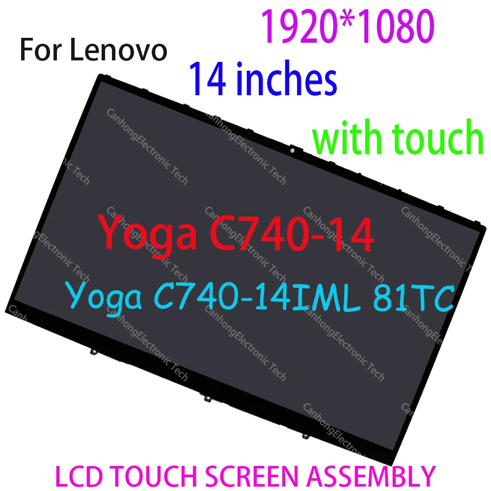 Original 14 para Lenovo Yoga C740 14 C74014iml 81tc Display Lcd Montagem da Tela de Toque Painel Substituição do Portátil 5d10u55853
