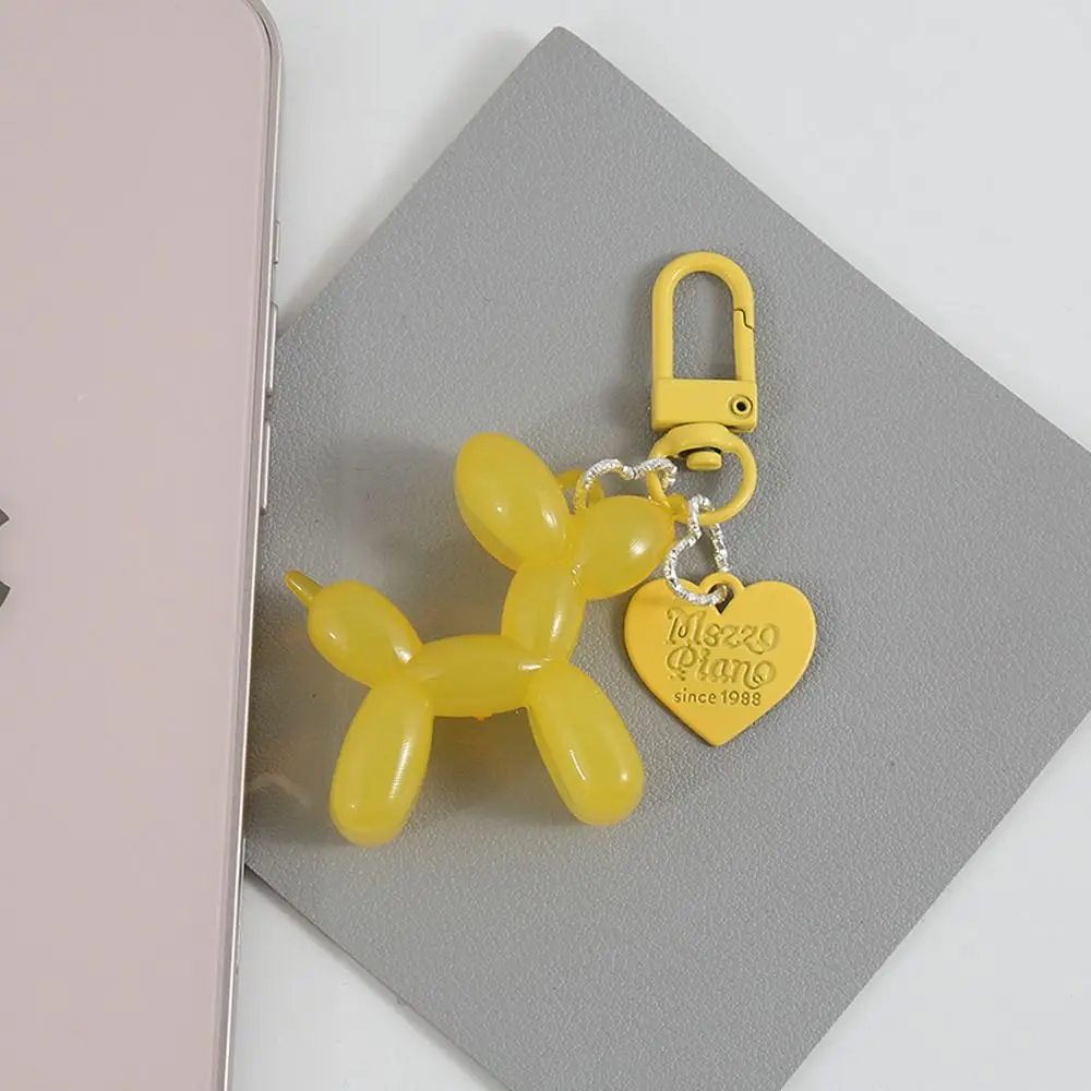 Cute Jelly Dog Key Chain Colorful Flower Heart Cartoon Key Ring Car Bag Pendant Gift