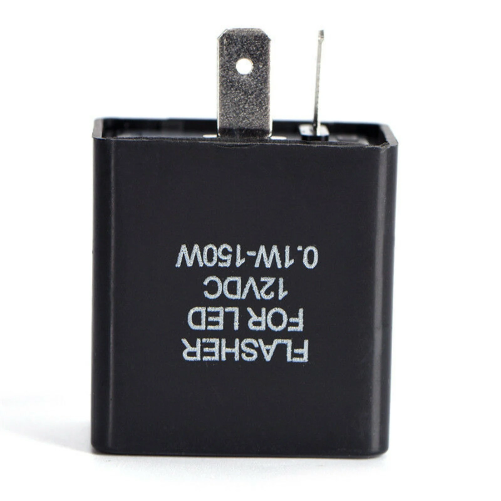 LED Flasher Relay Black 2-Terminal Flasher Relay Vehicle Part Box-Shaped Printed Text