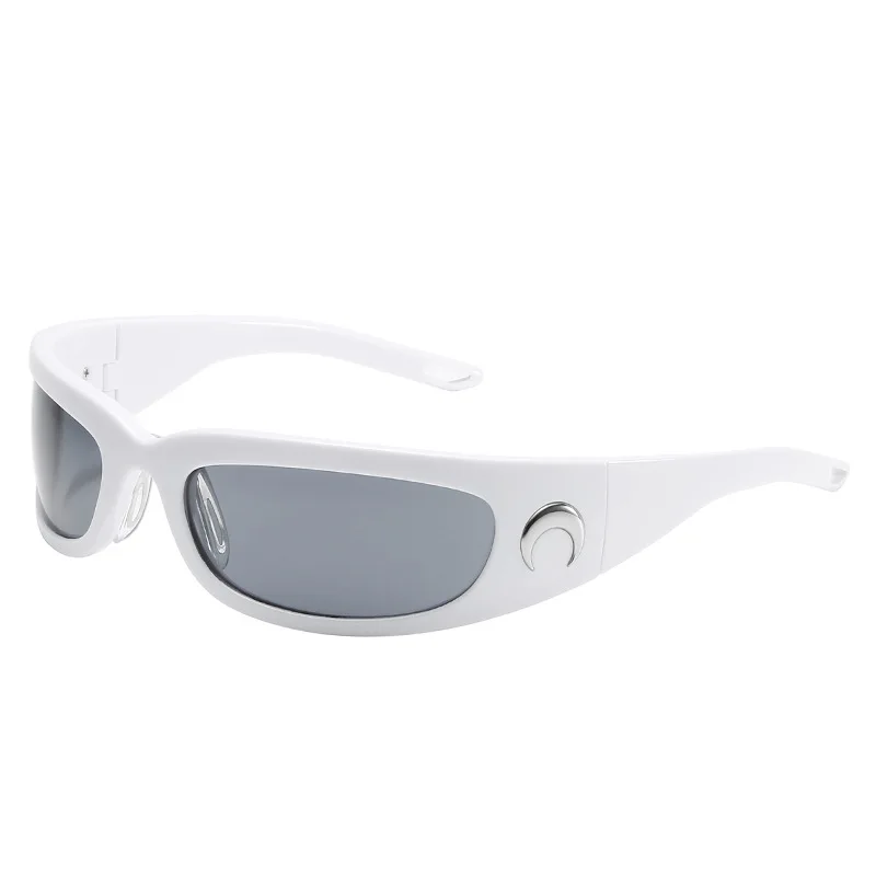 2026 New Moon Rectangular Sunglasses Women Man Vintage Outdoor Cycling Sports Hip Hop Punk Sun Glasses Y2k Glasses Goggles