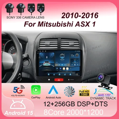 Radio de coche Android 15 Carplay para Mitsubishi ASX 1 2010 2011 2012 2013 2014 2015 2016 GPS reproductor de vídeo Multimedia 2din DVD estéreo