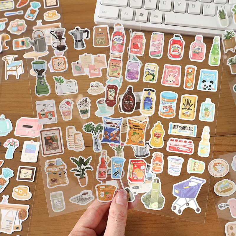 PET Sticker Simple Daily Hand Account Decoration Material Sticker Planner Stickers  Japanese Stationery