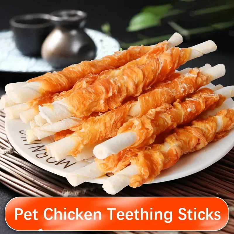 Pet dog Snacks 100g Chicken Teeth Cleaning Molar Stick Fresh Texture Calcium Supplement Bone Healthy Cowhide Roll Pet Dogs Food