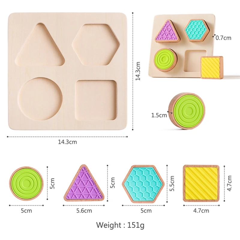 Montessori Houten Speelgoed 0-12Months Baby Kleurrijke Geometrie Grijpbord Speelgoed Pasgeboren Zintuiglijke Touch Vorm Erkenning Spel Speelgoed Gift