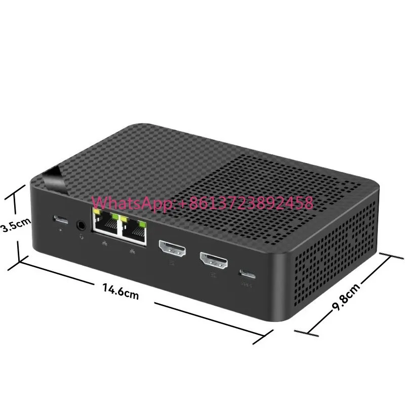 N150 4-Bay NAS Mini PC 4*M.2 NVMe SSD Slots 12GB DDR5 64GB EMMC 2*2.5G LAN I226-V 3x4K UHD Firewall Computer WiFi6
