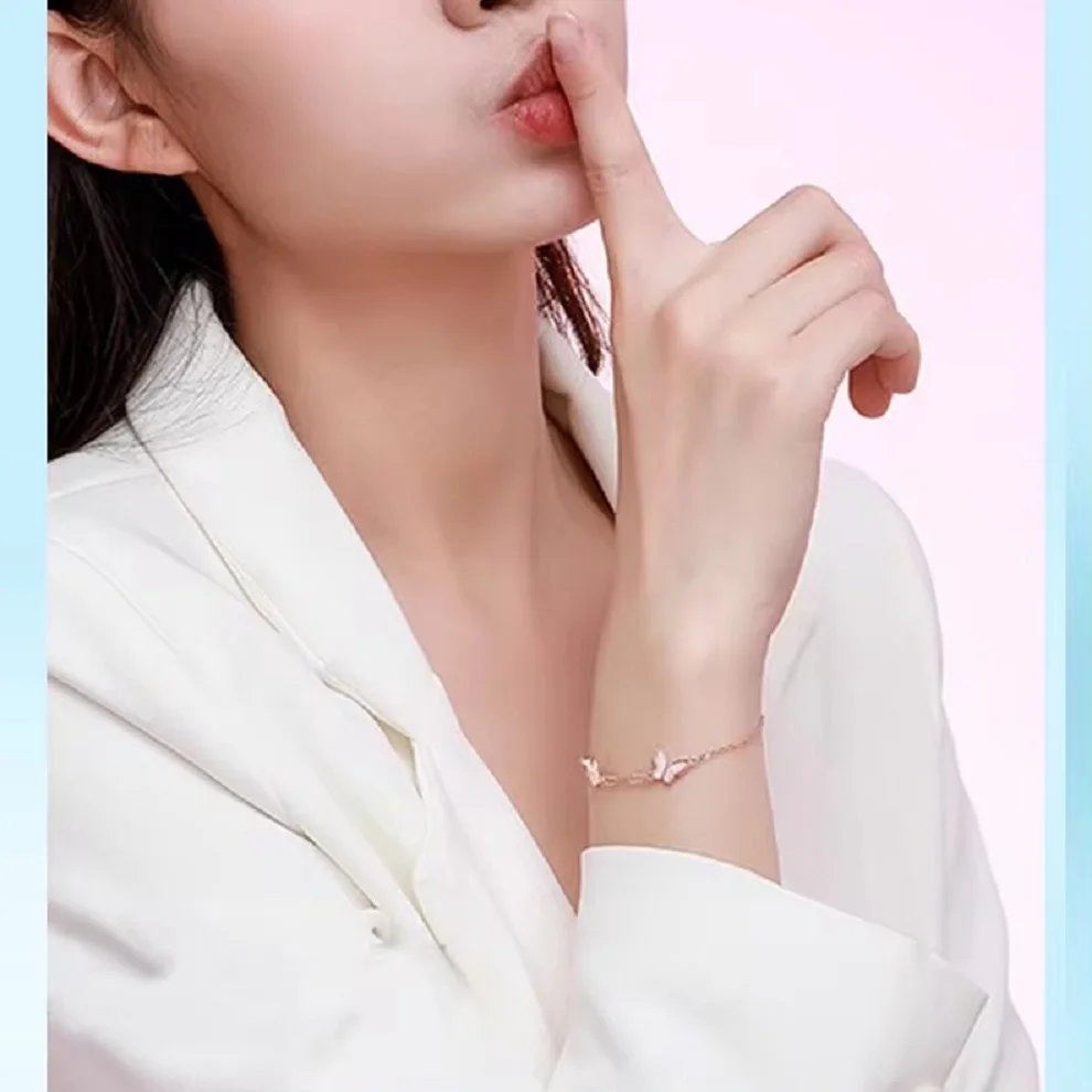 

S925 Sterling Silver Butterfly Bracelet Birthday Gift for Best Friend