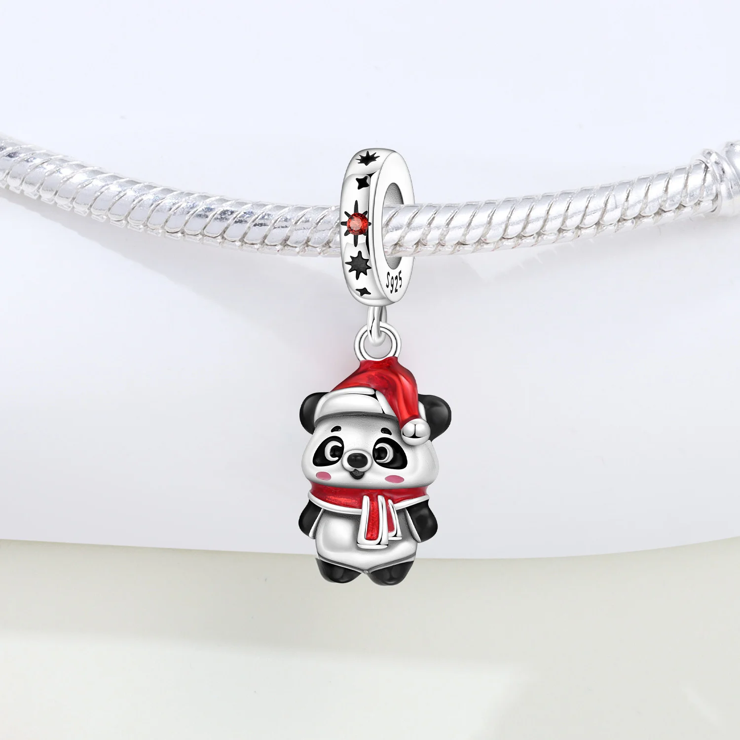 Orstarry 925 فضة عيد الميلاد الباندا مهرجان الخرز المعلقات الأصلية سوار حلية مجوهرات حفلة لتقوم بها بنفسك الهدايا العصرية