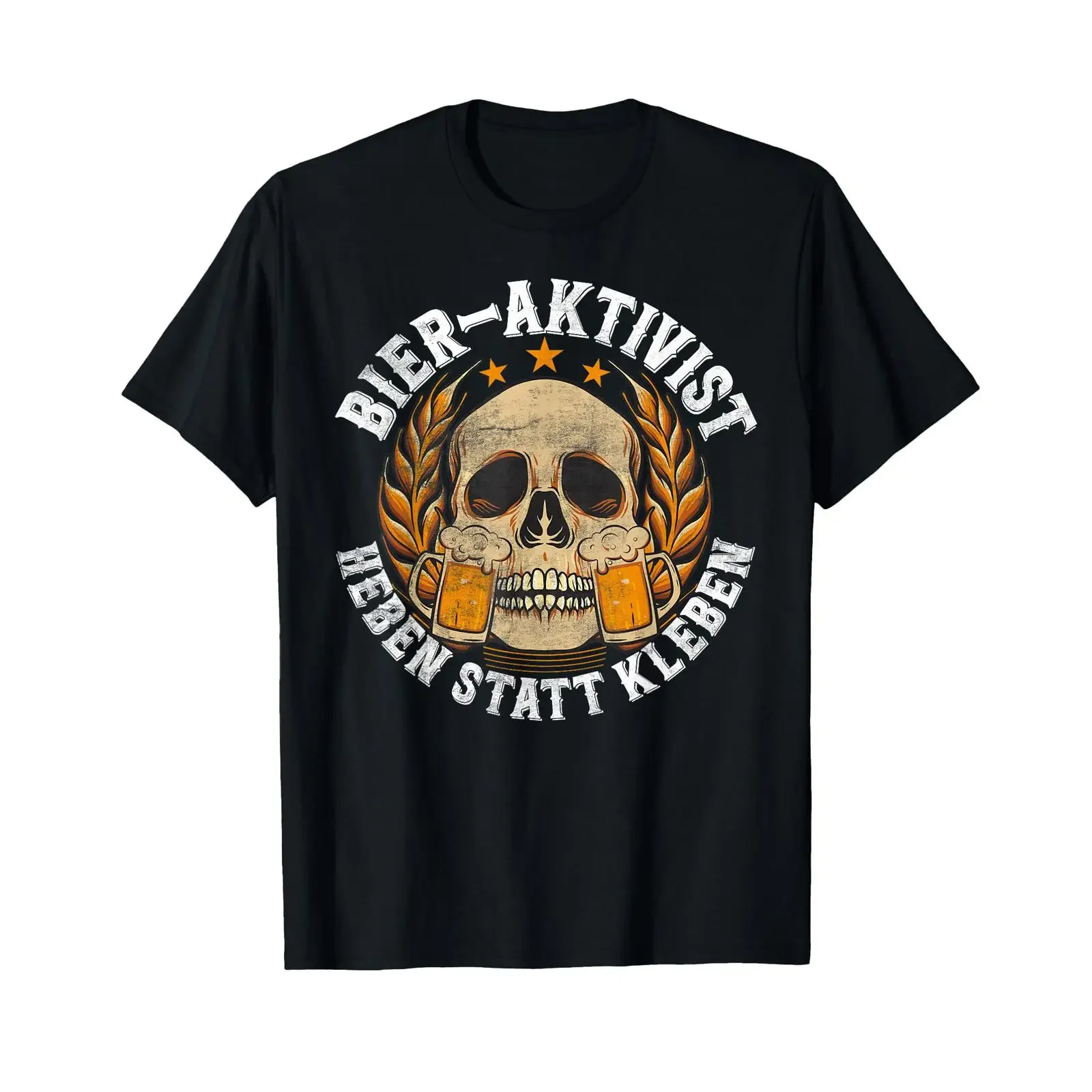 Beer Activist Heben statt kleben Funny T Shirt black vintage Washed homme Slightly streetwear Casual Breathable