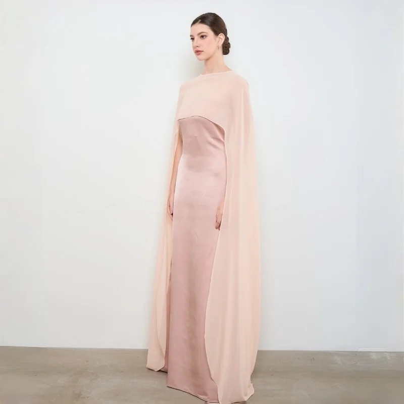 Women Chiffon Capelet Sheer Mesh Bridal Cape Shawl Wraps Asymmetrical High Low Flowy Wedding Party Cover Up Poncho Party Robes
