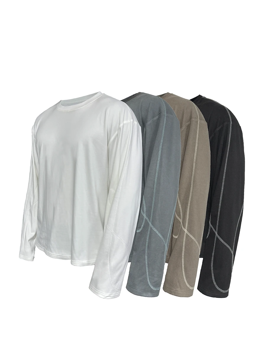 JCAESAR Design Sensation Velvet Long Sleeve  MIYABI Fabric Soft Skin-friendly Versatile Men's T-shirt Youth Trend