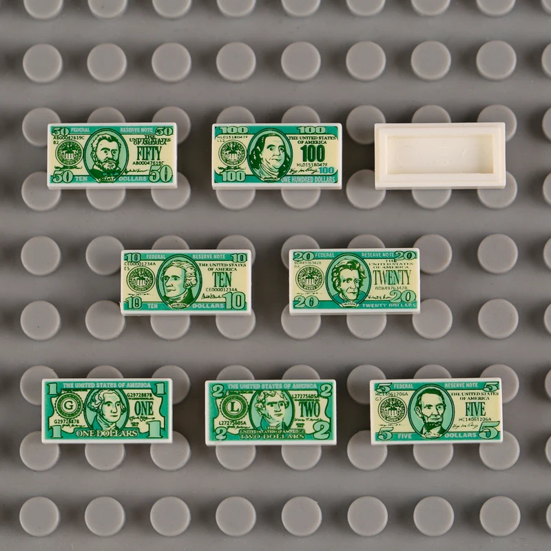 USD ATM Kluis Schat Bouwstenen Middeleeuwse Piraat Gouden Sleutel Zilver Ei Erts Diamant Gedrukt Tegels DIY Bricks Kinderen Speelgoed 3069