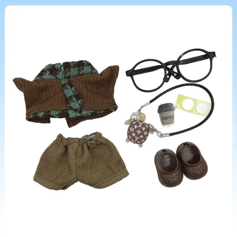 

For 17cm Labubu Doll Clothing Vintage School Style Set Compatible With V1 V2 V3 Uniforms Fashion Trend Costume Doll Outfit