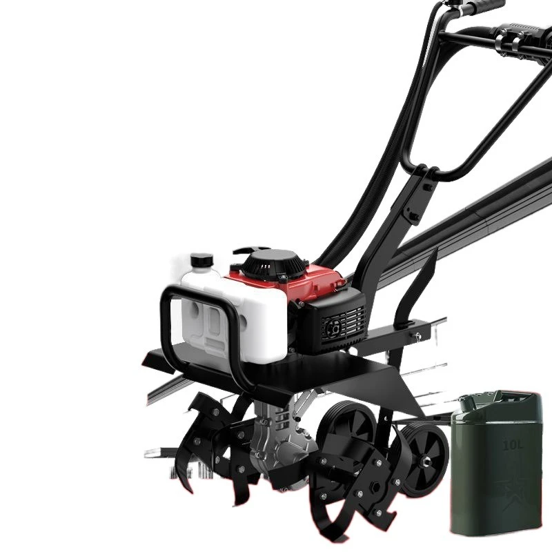 

Four-stroke micro-tiller, small agricultural four-wheel drive rotary tiller, loosening soil and plowing ditch