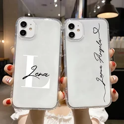 INS Custom DIY Personalized Name Case For iPhone 17 Air 16 15 14 13 12 11 Pro Max 16promax X XR XS max Clear Soft Silicone Cover