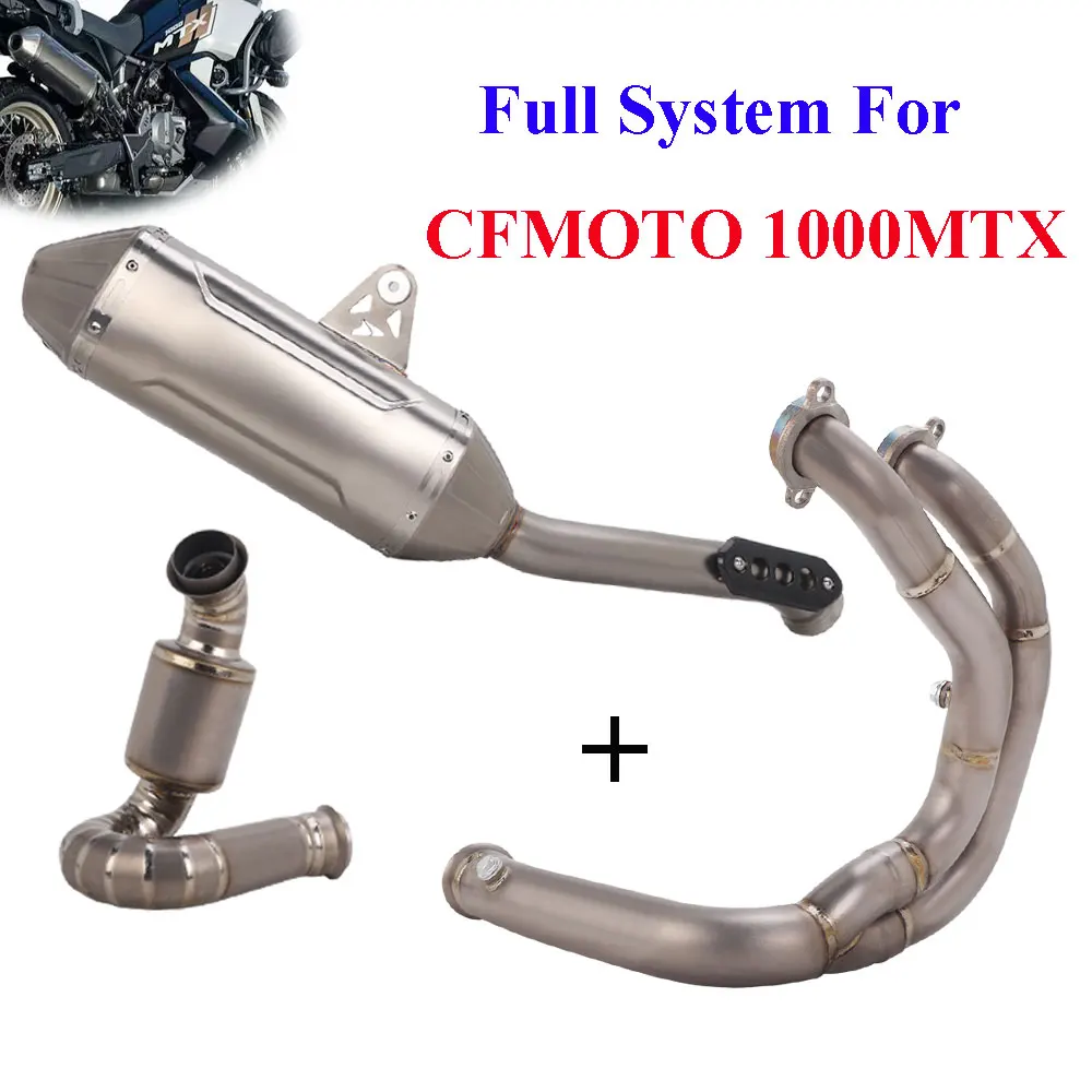 Komplettes Auspuffsystem für CFMOTO 1000MTX Motorrad: Frontrohr, Mittelrohr, Endschalldämpfer zum Aufstecken – 1000MTX Auspuff