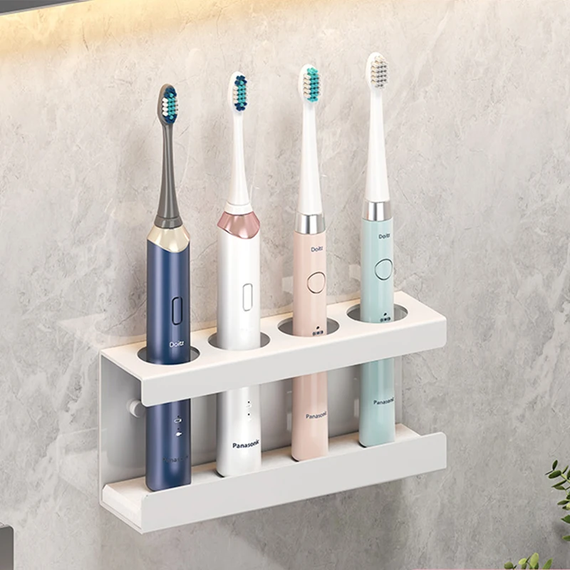 Aluminum Alloy Wall Mount Electric Toothbrush Holder Shower for Bathroom, Toothbrushs Brush Rack, Wall Hanger Bathroom Organizer