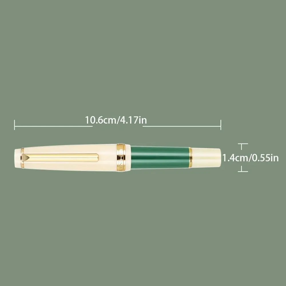 Gift Portable Mini Fountain Pen Extra Fine Nib Short Pocket Writing Pen Gold Trim 0.38/0.5mm Ink Pens Calligraphy Practice