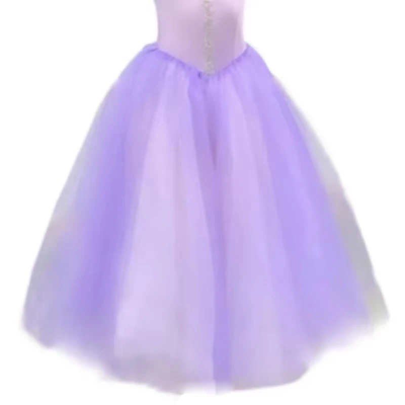 Vestido tutú largo profesional romántico para niños, vestido de Ballet Giselle, azul cielo, niñas, mujeres y adultos, bailarina de baile