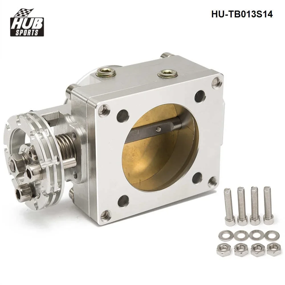 High Flow Aluminum Silver Intake Manifold 70mm Throttle Body Performance Billet For Nissan SR20DET HU-TB013S14