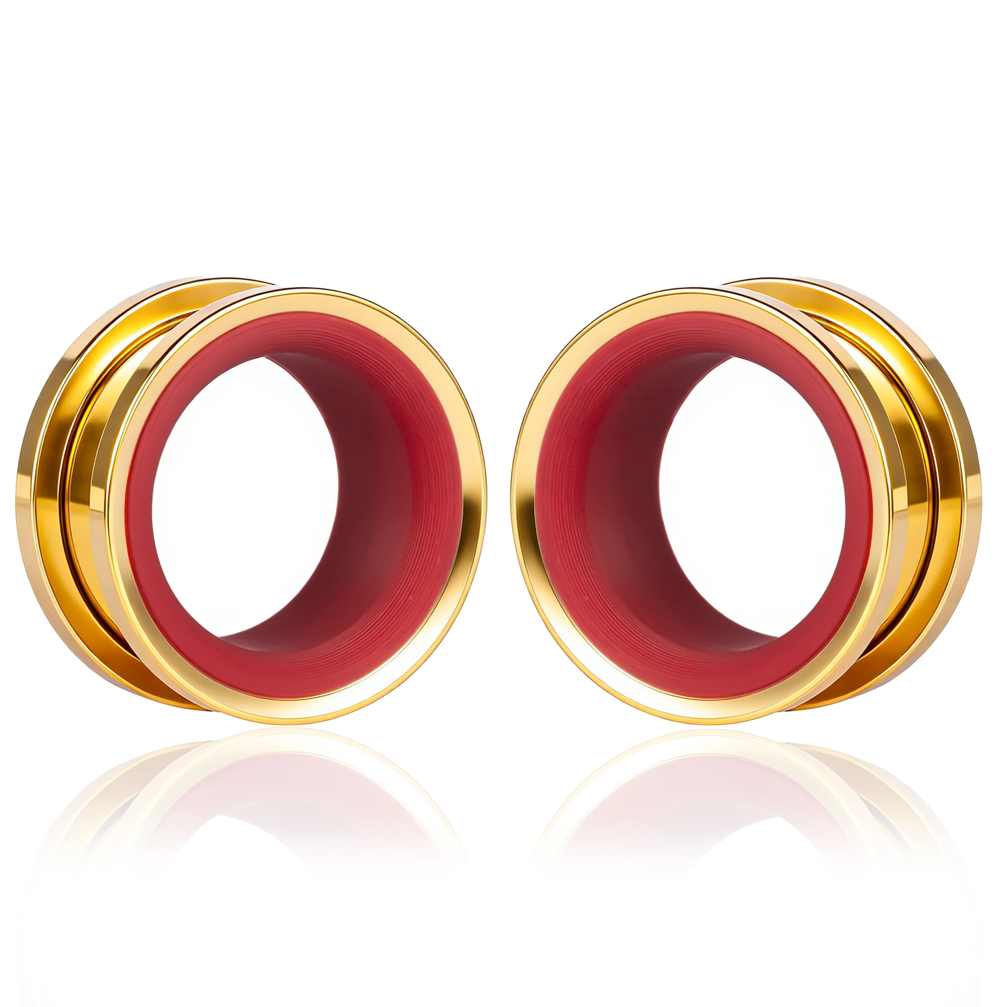 Stainless Steel Ear Tunnels, 2PCS Set