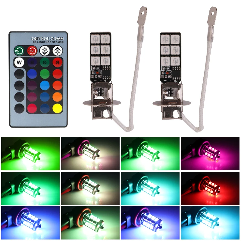 2Pcs Rgb H1 Led H3 …