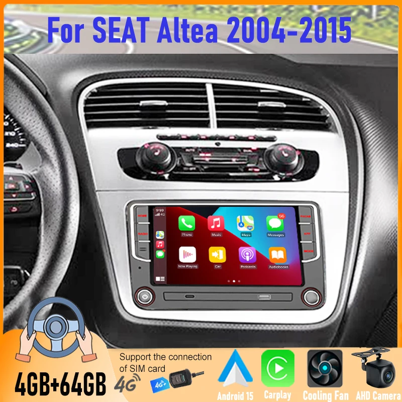 7'' Android Car Stereo For SEAT Altea 2004-2015 6GB+128GB 2DIN CarPlay Android Auto GPS Navi Canbus BT Backup Camera