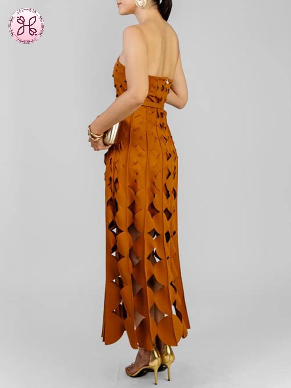 Robe découpée circulaire pour femmes, sans bretelles, taille haute, Patchwork, ourlet à pampilles, couleur unie, Maxi, vêtements d'été, 2025