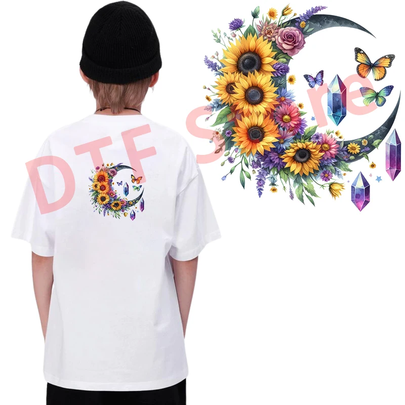 Mysterious Moon Iron On Patch dtf transfers ready to press Heat Transfer Children\'s clothing Iron on transfer Clothes