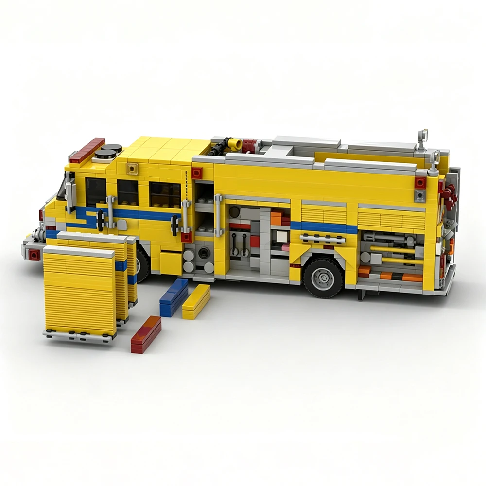 New MOC City Rescue PUC Fire Truck Clark County Fire Department Model Building Blocks DIY Assembly Toy Adult Collectible Gift