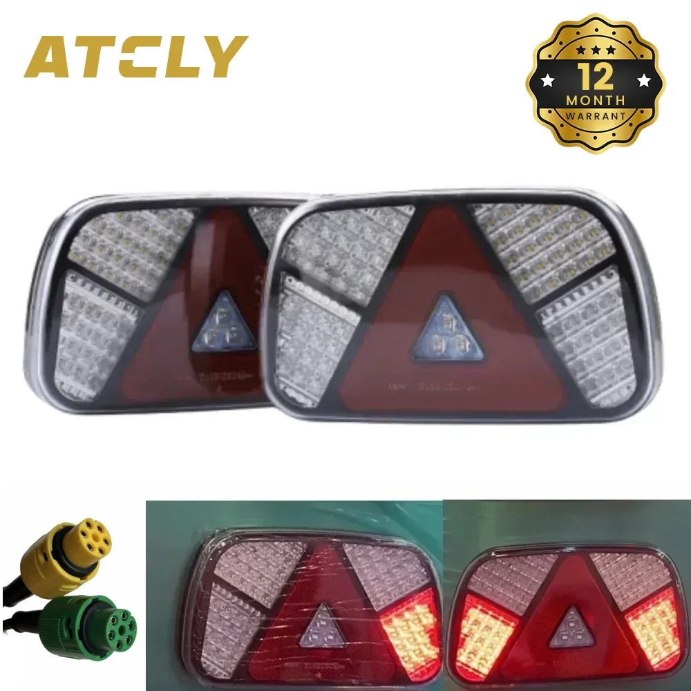 

ATCLY 12V 24V LED Car Truck Tail Light Rear Stop Brake Fog Light Signal Lamp Wiring Harness 6 Core Cable Trailer Caravan Lorry