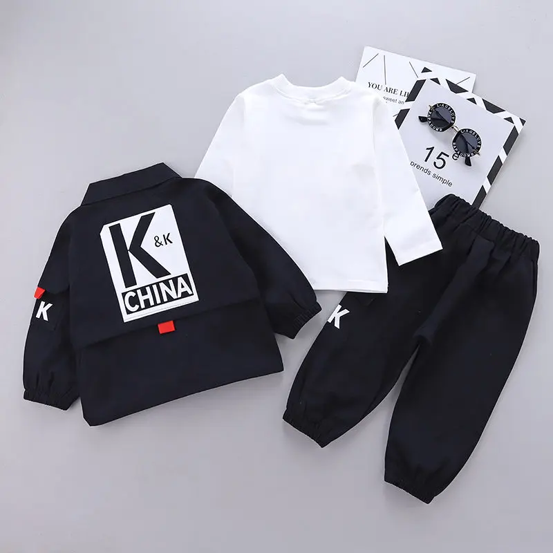 Autumn Children Clothes Baby Boys Jacket Suit T-Shirt Pants 3Pcs/sets Spring Kids Infant Clothing Toddler Sportswear 0-4 years