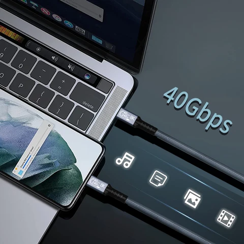 UGOURD USB4 Thunderbolt 4 Кабель 40 Гбит/с 240 Вт для быстрой зарядки и передачи данных — изображение продукта