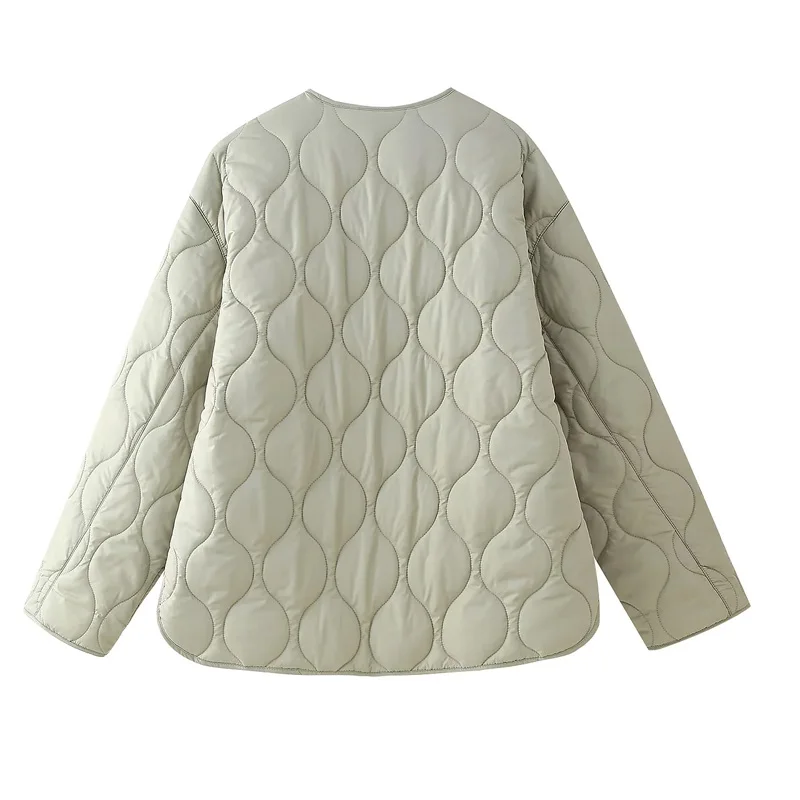 TRAF Woman Parka Outerwears Solid Quilted Jacket Women Demi-Season Autumn Winter Lightweight Padded Jackets Loose Warm Padding