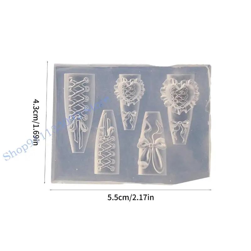 قالب سيليكون لفن الأظافر على شكل قلب من H9ED يصنع أداة حرفية ساحرة فريدة من نوعها #6