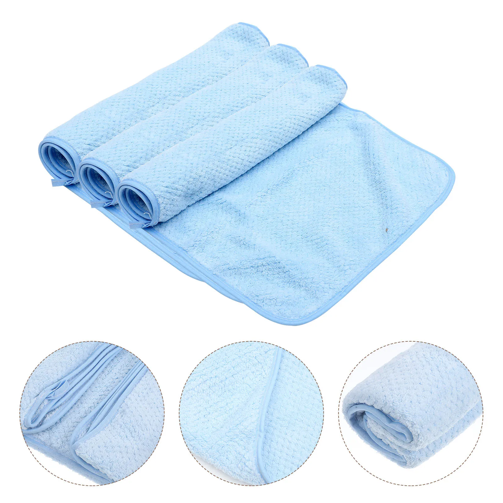 

3Pcs Coral Fleece Washcloths Soft Lightweight Face Towels for Deep Cleansing Exfoliating Absorbent Hand Towels