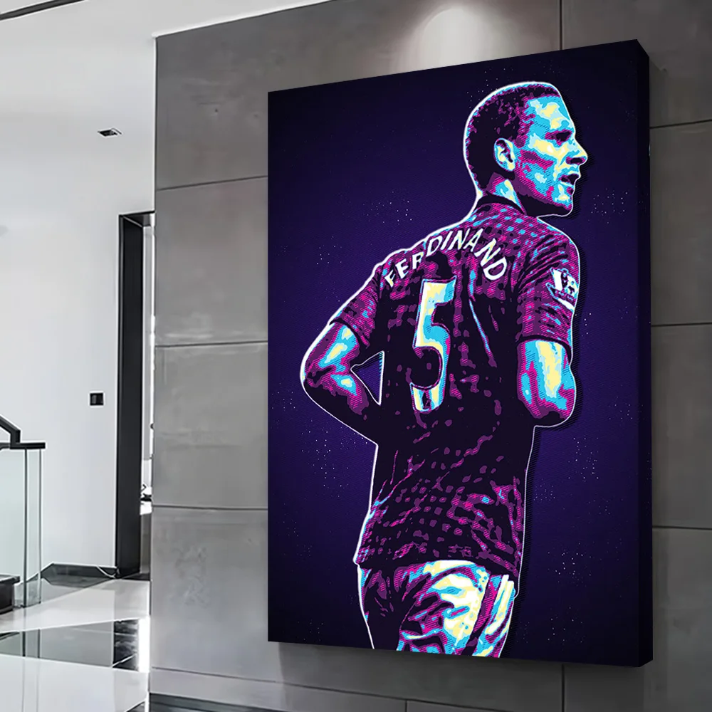 Rio Ferdinand Football Art Poster Customizable Printed Canvas Painting for Pictures Wall Art Luxury Decoration Bathroom Decor