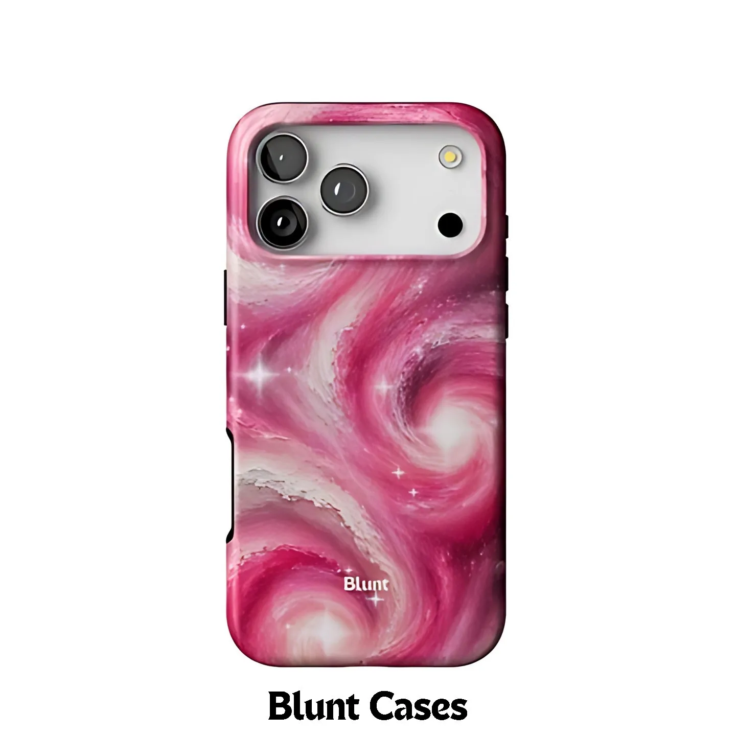 Pink Galaxy Swirl Blunt Phone Case for Samsung Galaxy S20 S23 S24 S25 S26 FE Plus Edge 5G Luxury Double-layer Back Cover