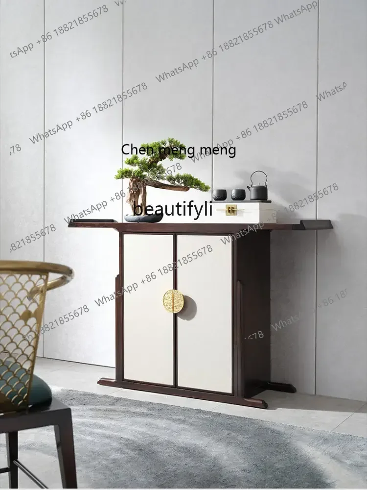 D178 Y yj Light Luxury New Chinese Style Ugyen Wooden Hallway Table Zen Modern Minimalist Solid Wood Console Tables