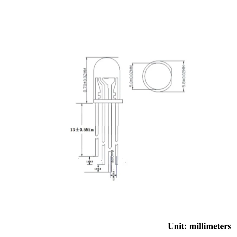 Luz Led de neón para Dron, diodo de inmersión Rgb de 5mm, a todo Color direccionable, difusor claro, 5v, Ws2812, Ws2812b