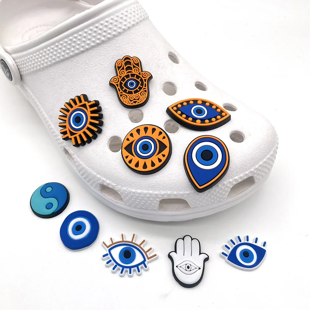 1pcs Cartoon Evil Eye Shoe Charms DIY Shoes Clogs Shoe Accessories Fit for Shoes Pins Sandals Decorate Buckle Unisex Kids Gifts