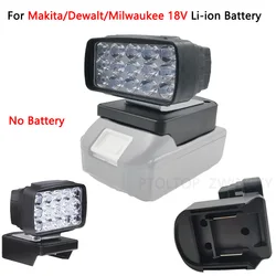 8W 18V LED Lamp Work Light Flashlight For Makita/Dewalt BL1430 BL1830(NO Battery,NO Charger)Lithium Battery USB Outdoor Lighting