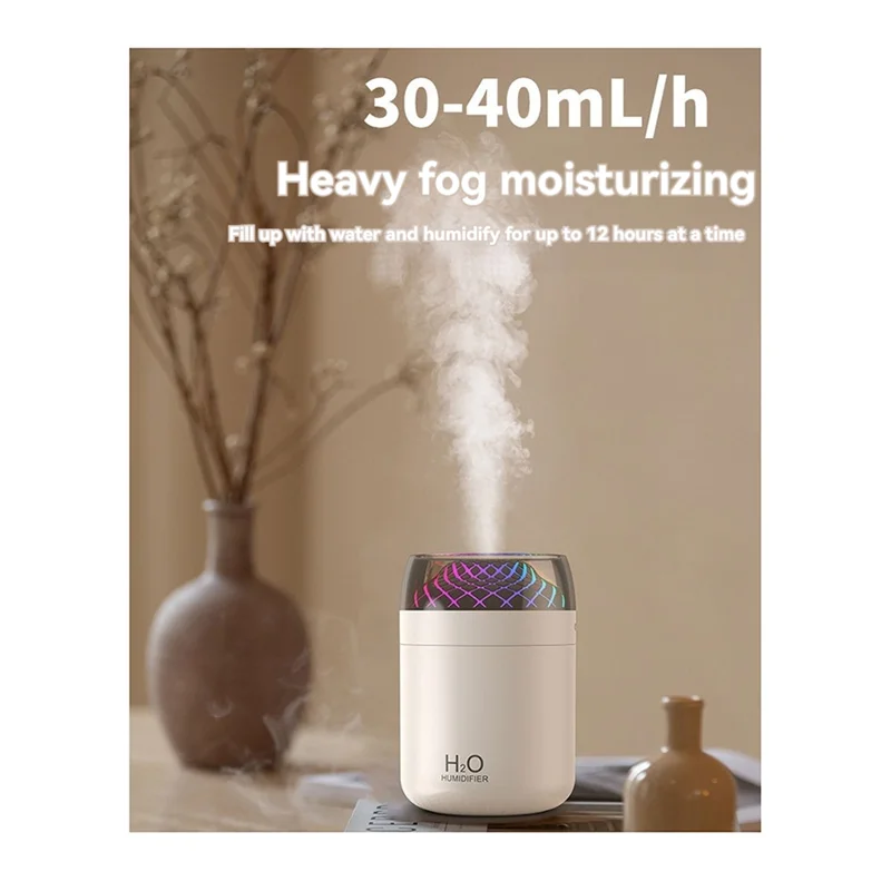 

ABCL Glass Cup Humidifier Colorful Light Bedside Table Decoration Night Light Usb Large Mist Humidifier