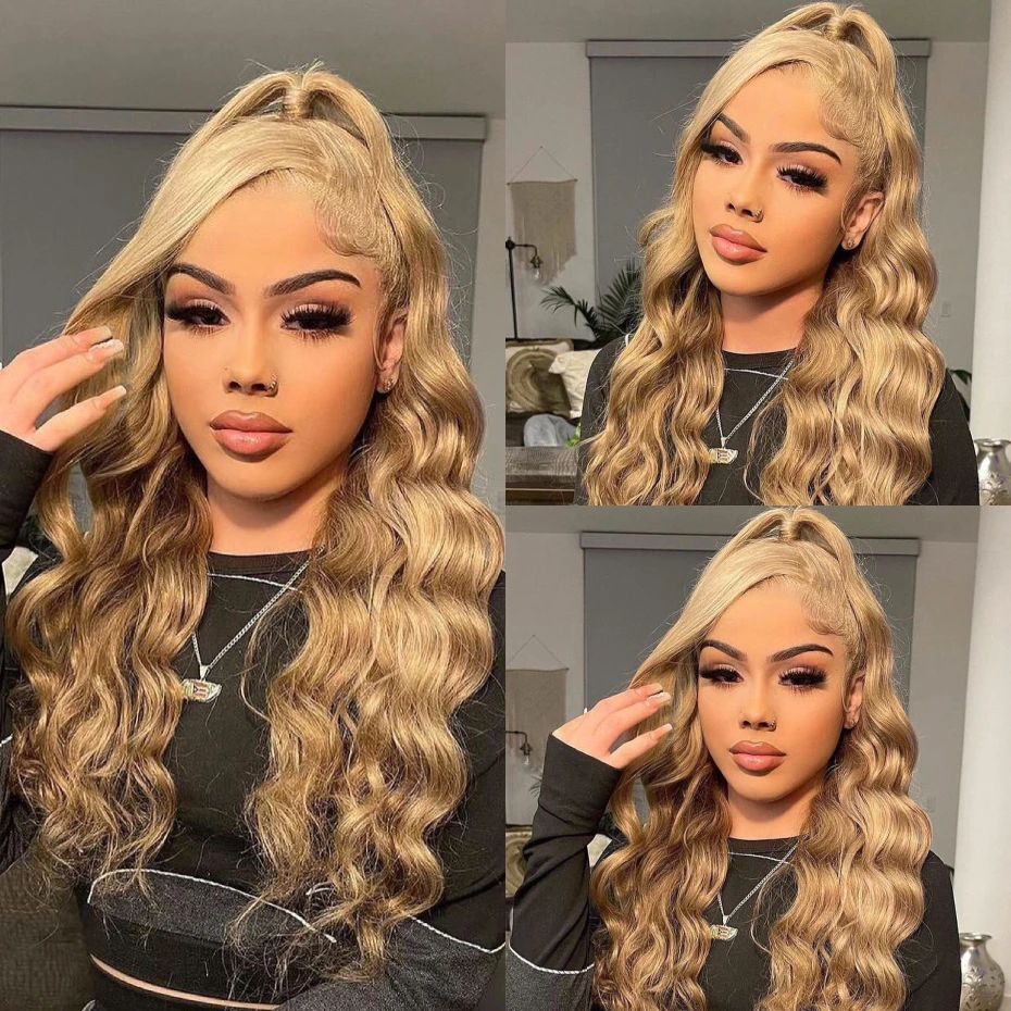 

Honey Blonde 27 613 Lace Frontal Wig Vietnamese 13x6 Transparent Lace Front Wig 30 40 Inches Body Wave Human Hair Wigs For Women